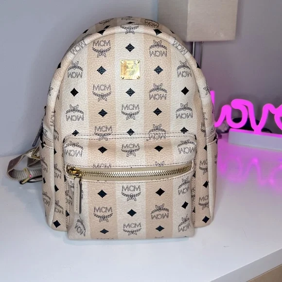 Bags | Mcm Striped Visetos Small Stark Backpackbeige | Poshmark display picture 3